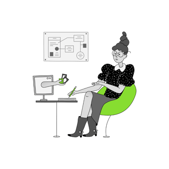 Woman at Desk with Laptop