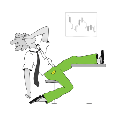 businessman frustrated with stock market trading