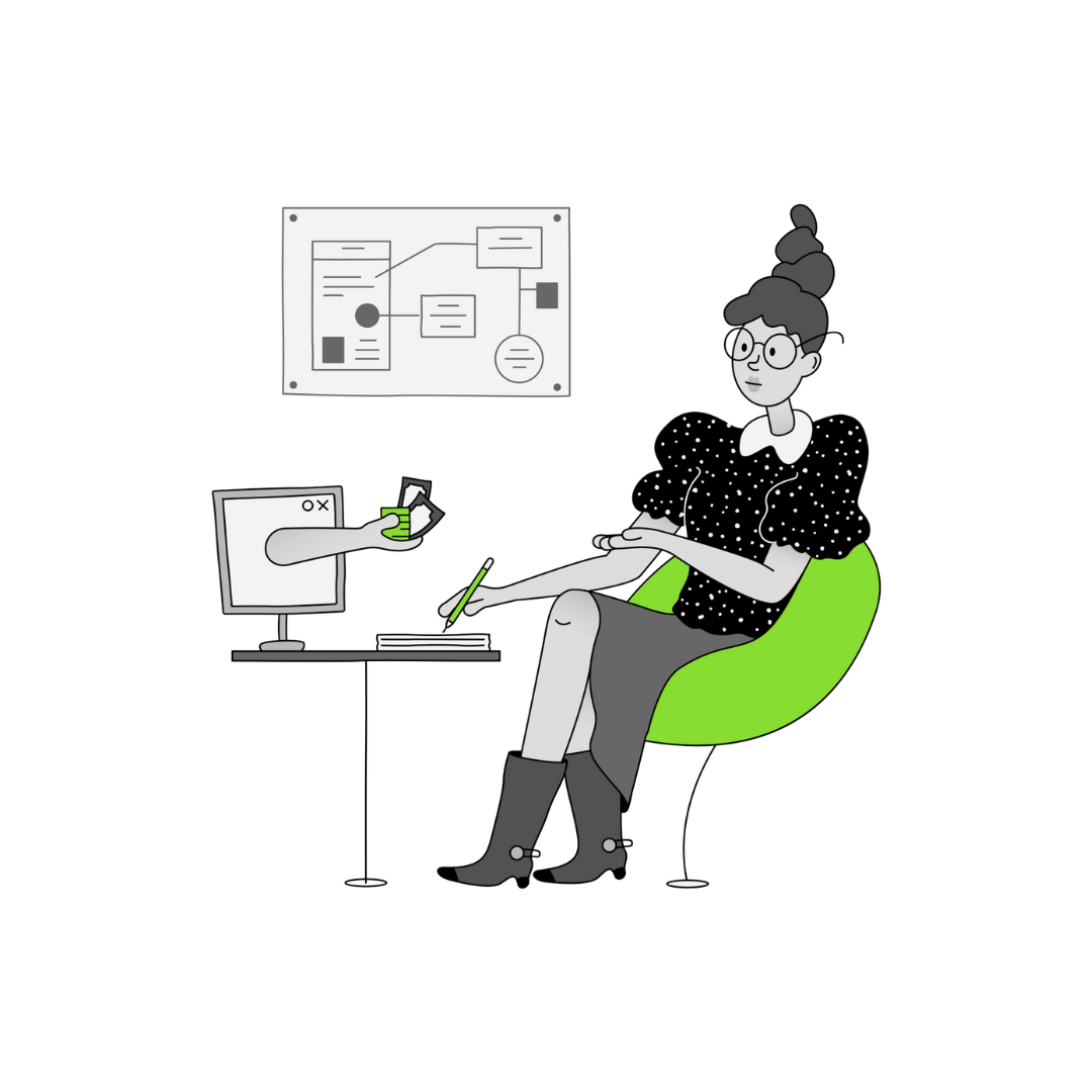 Woman at Desk with Laptop